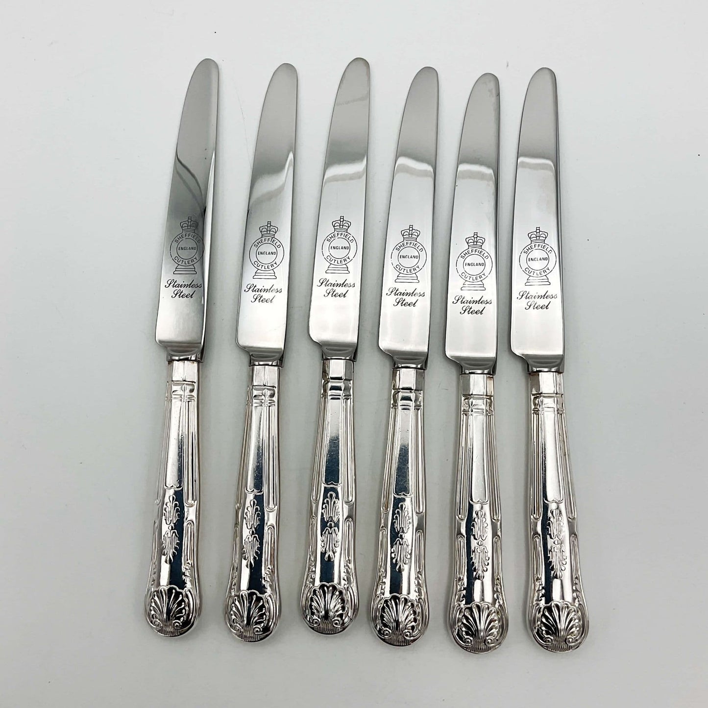 Set of Silver Plated Dessert Knives, Tea Knives