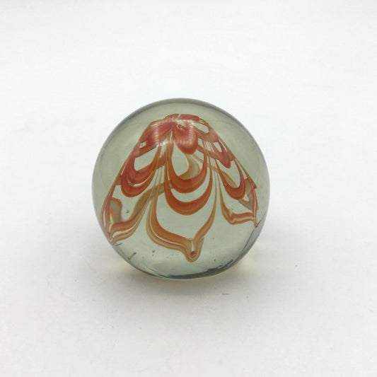 1970s Orange Swirl Glass Paperweight