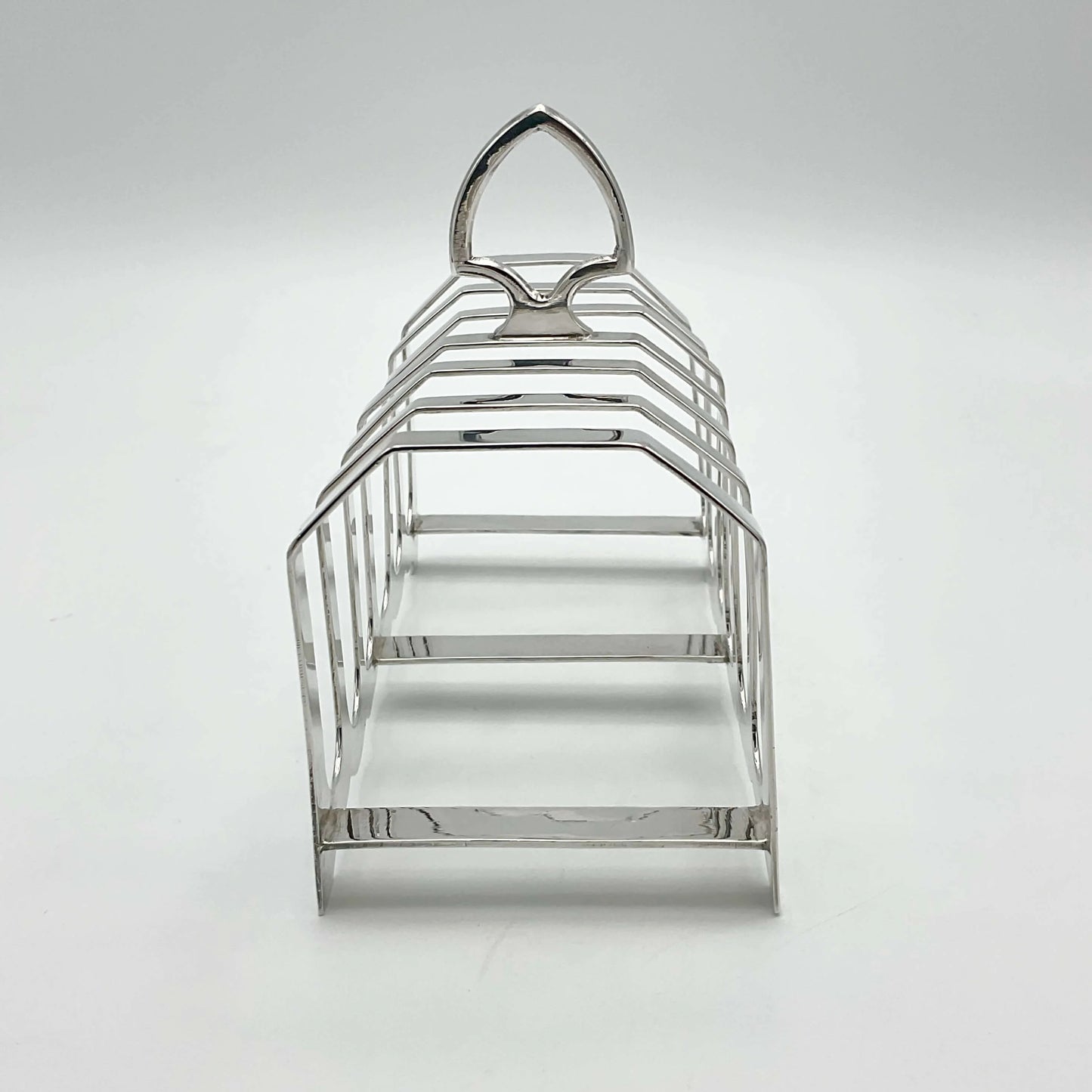 1935 Art Deco Sterling Silver Toast Rack 6 on a white background