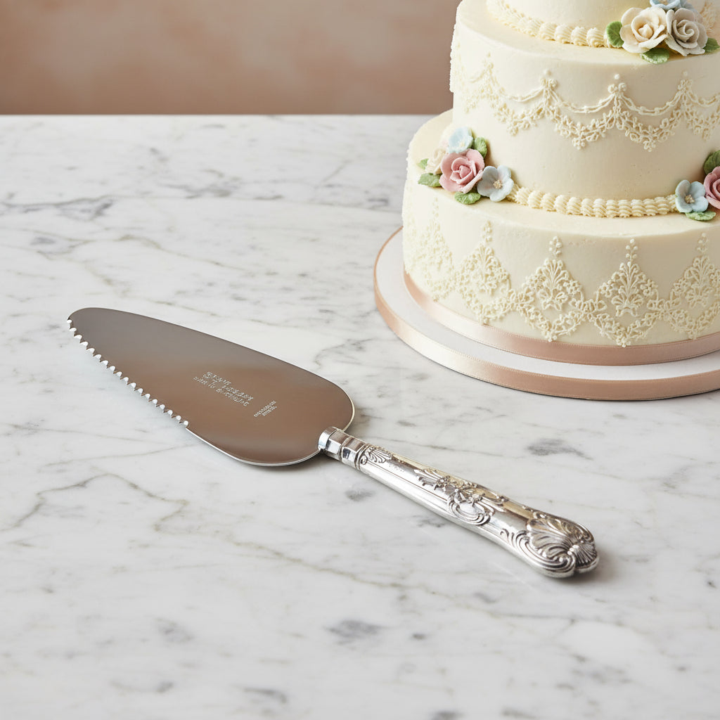 1960s Hallmarked Silver Handled Cake Slice, Pie Server