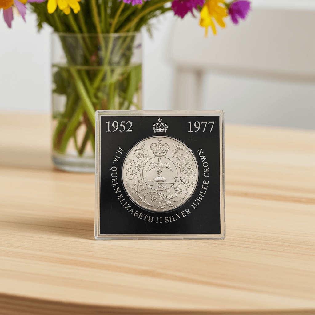 1977 Queens Silver Jubilee Crown Coin, Royal Mint