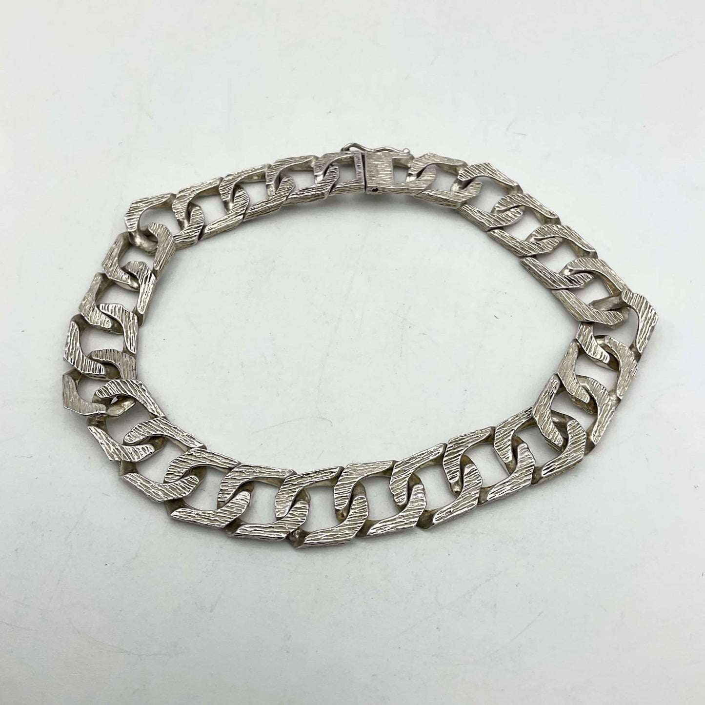 1980s Sterling Silver Chain Bracelet, Figaro Bracelet