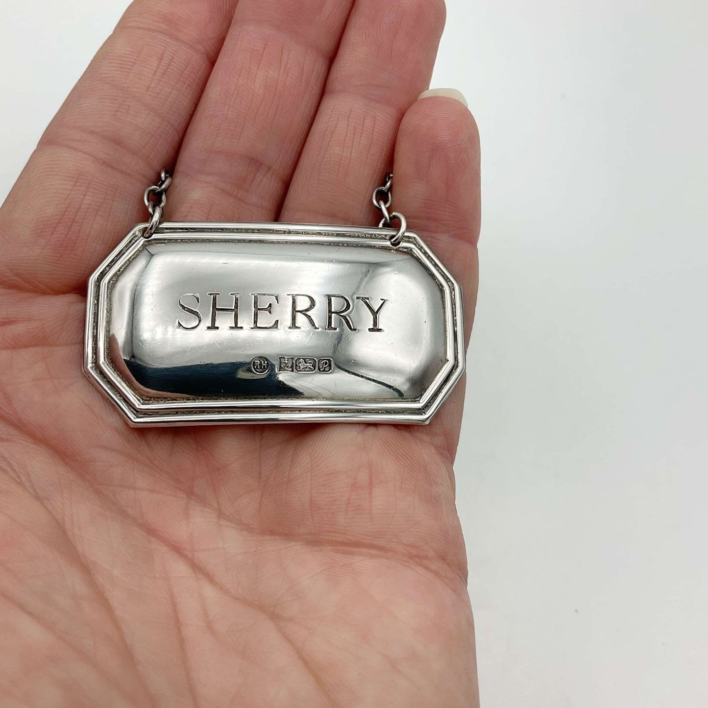 1989 Sterling Silver Sherry Decanter Label