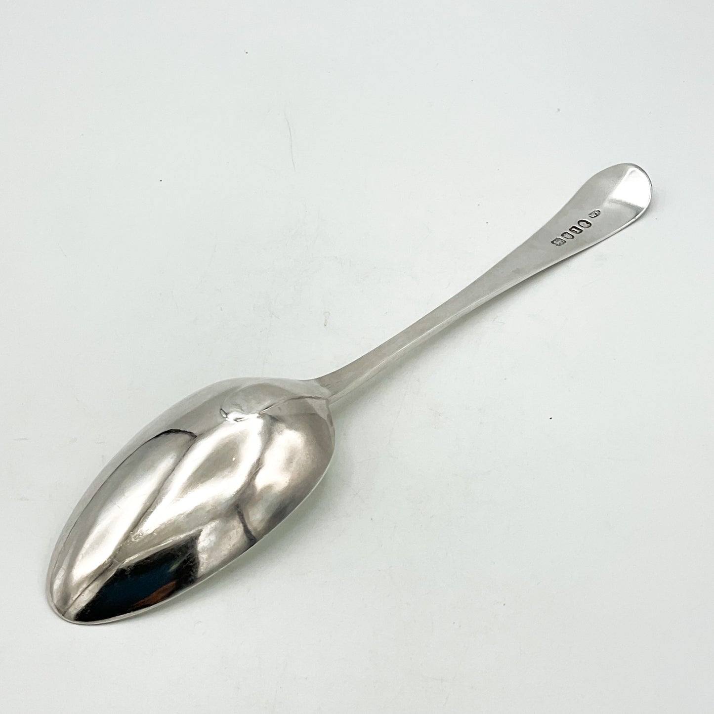 Antique 1786 Bright Cut Silver Serving Spoon, Georgian Tablespoon