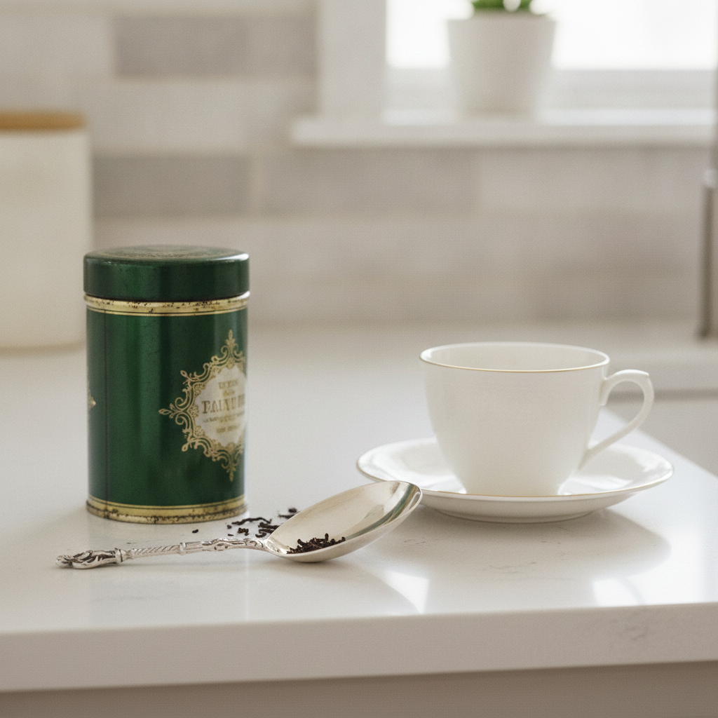Antique Victorian silver caddy spoon from 1867 with apostle design, crafted by Beeches Vintage for tea service.
