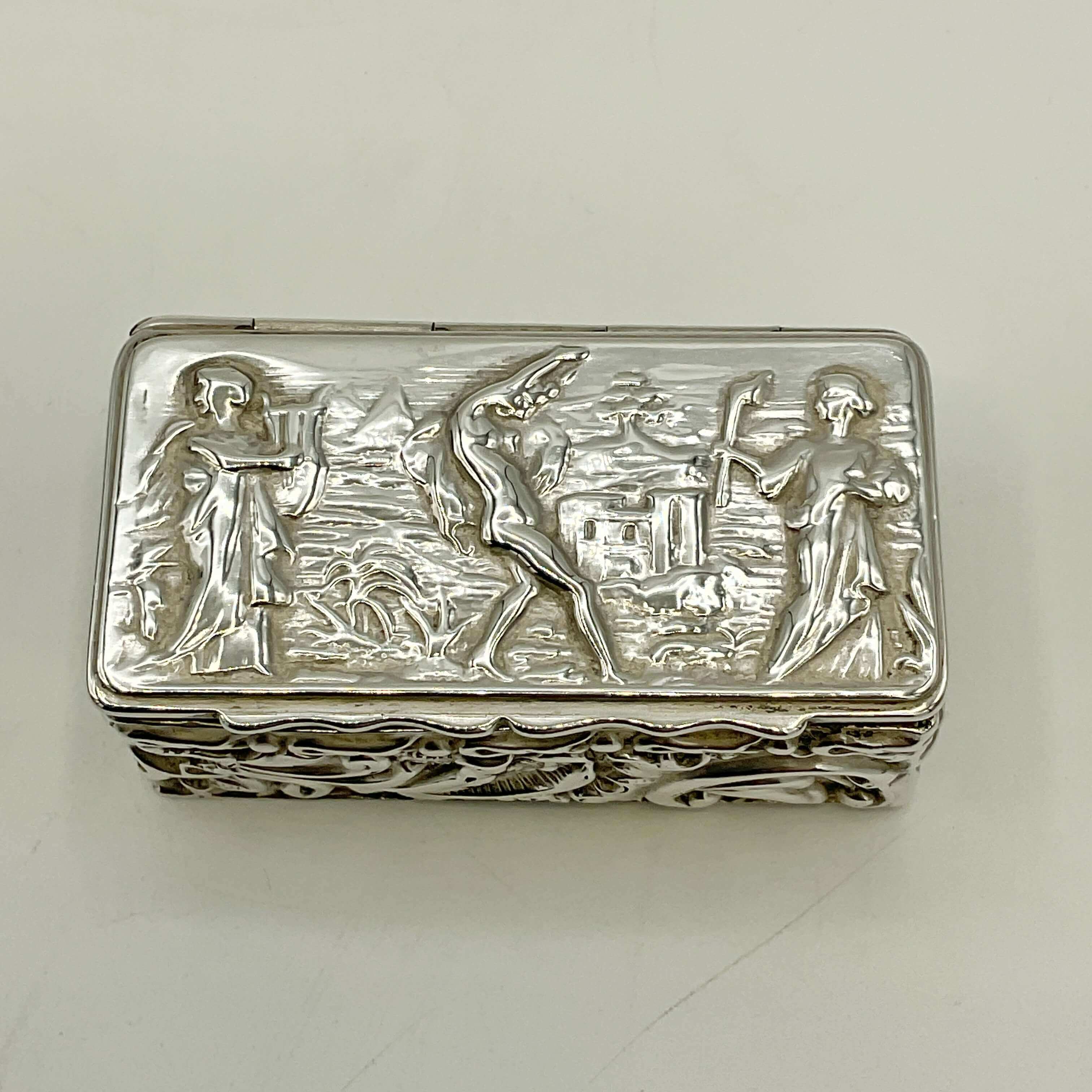 Antique 1900 Embossed Sterling Silver Pill Box – Beeches Vintage