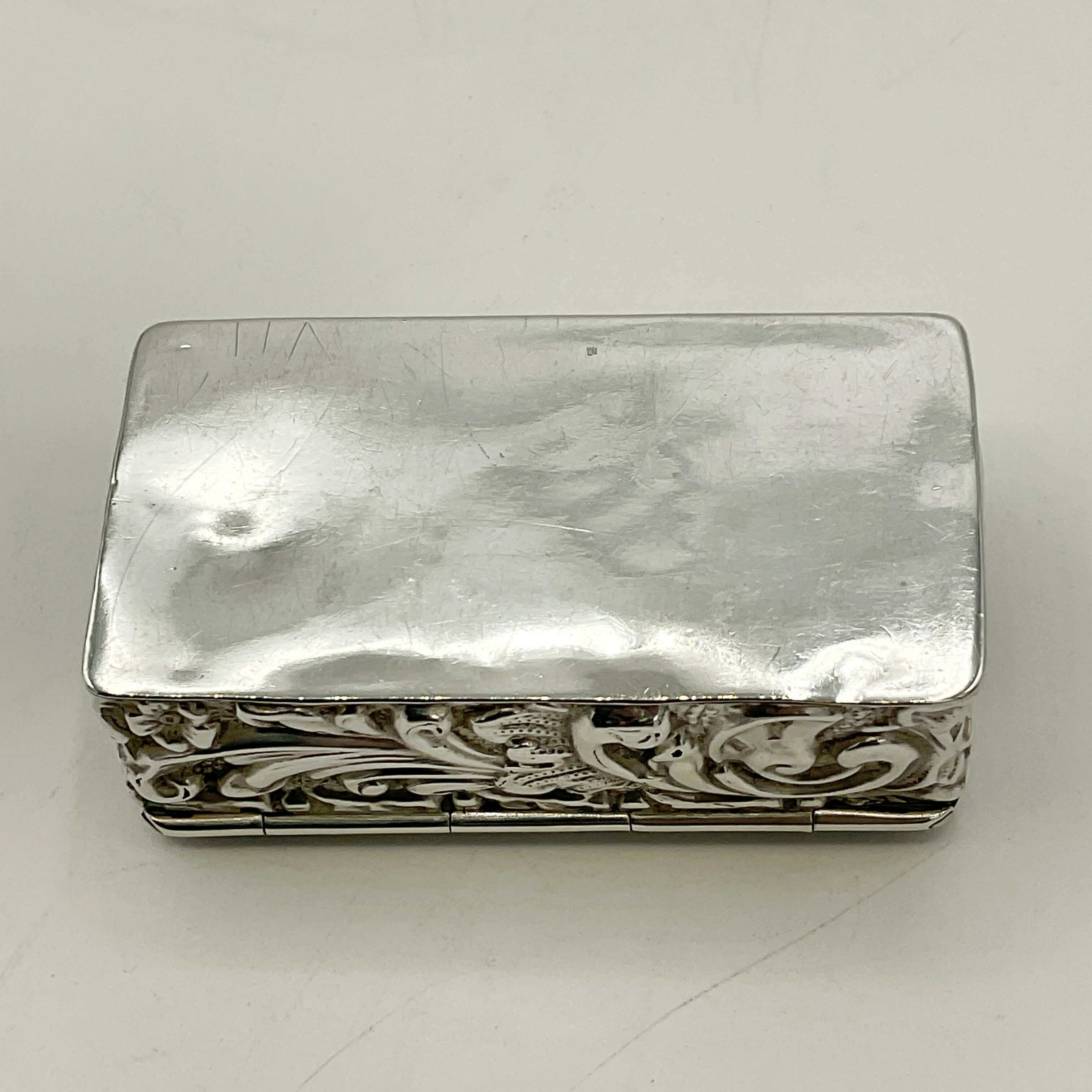 Antique 1900 Embossed Sterling Silver Pill Box – Beeches Vintage