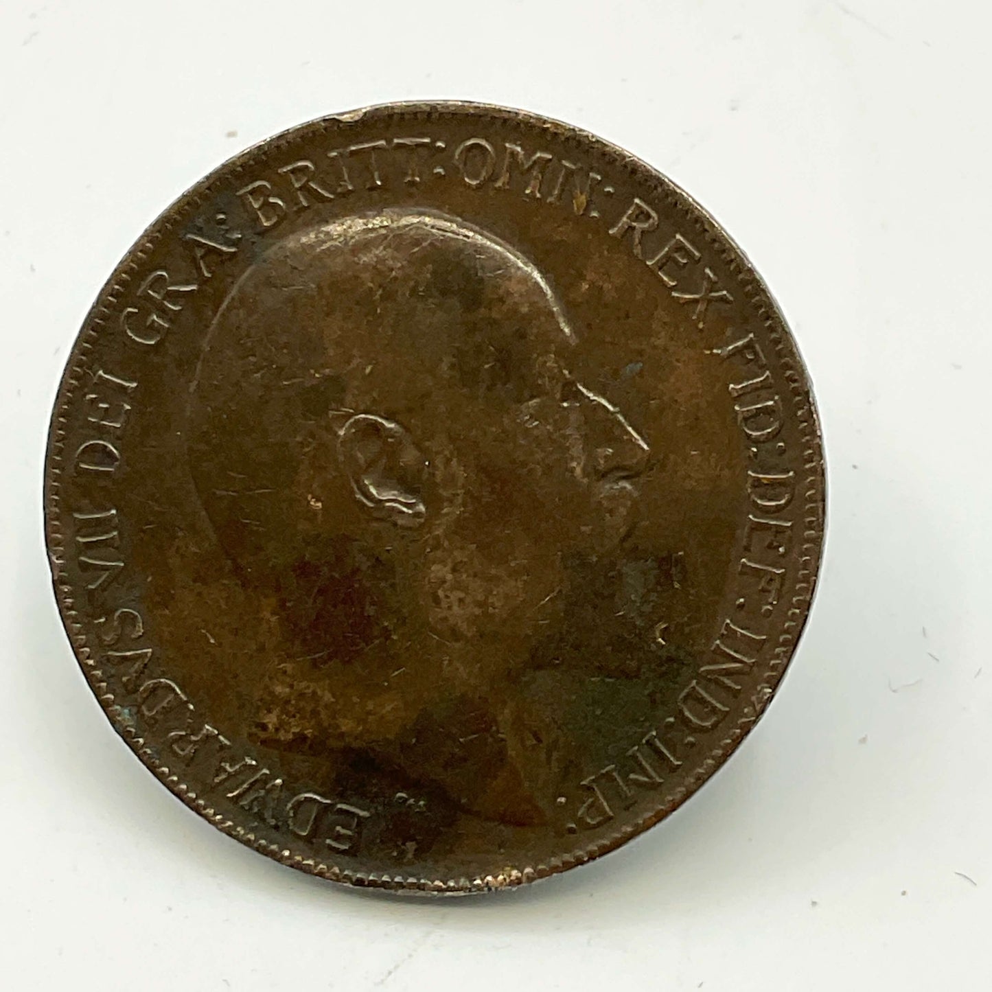 Antique 1909 King Edward VII One Penny Coin