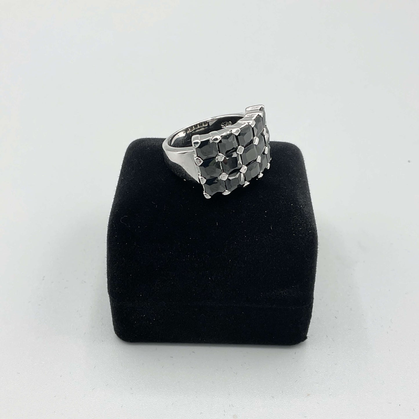 Black Cubic Zirconia Silver Ring