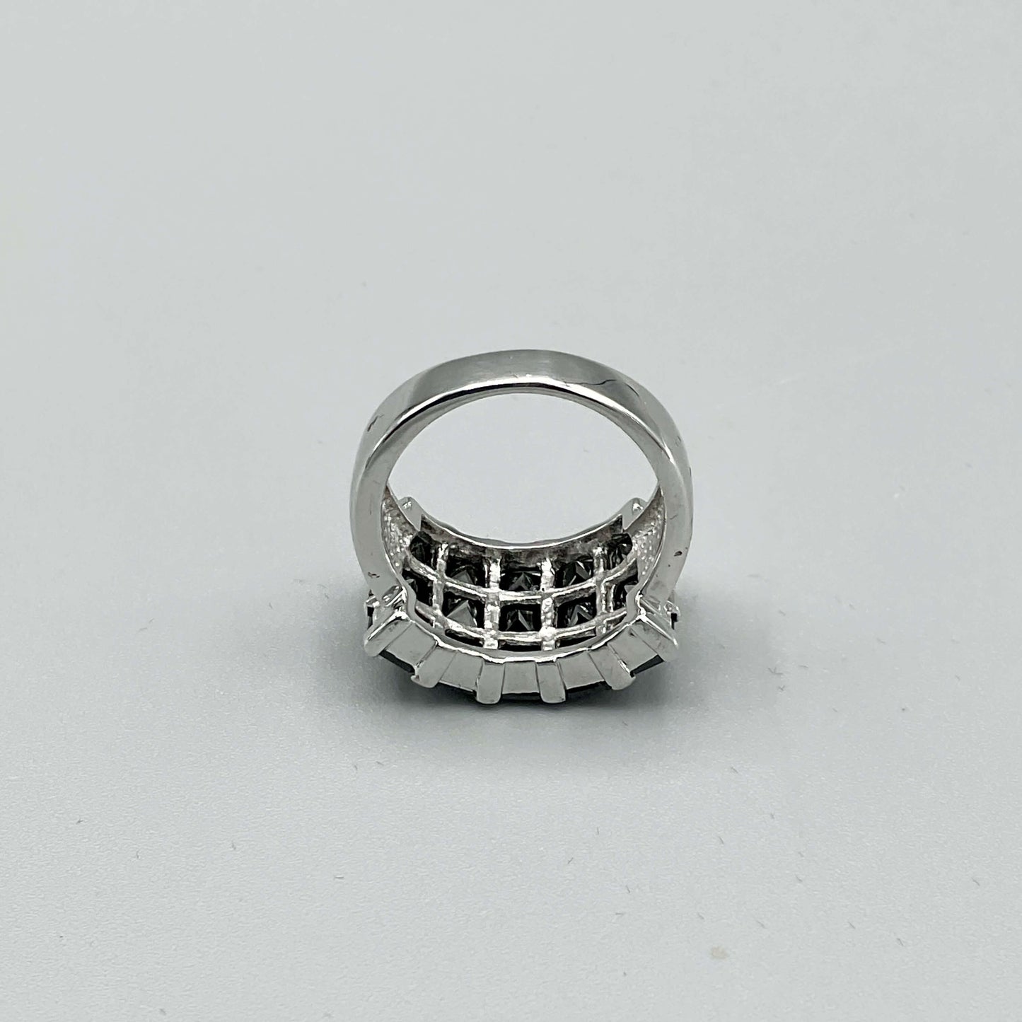 Black Cubic Zirconia Silver Ring