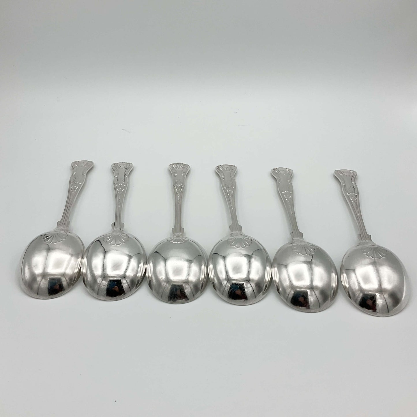Set of Six Kings Pattern Soup Spoons