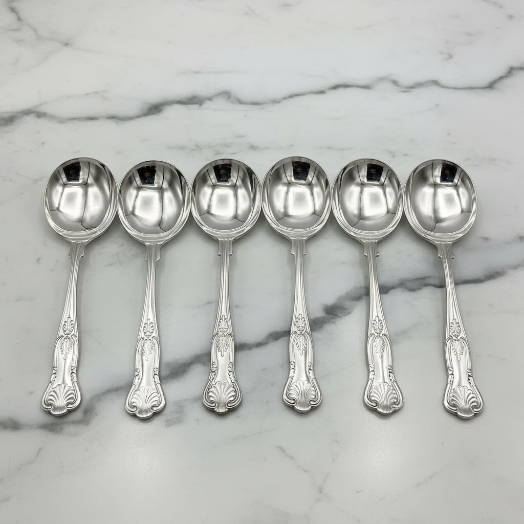 Set of Six Kings Pattern Soup Spoons – Beeches Vintage