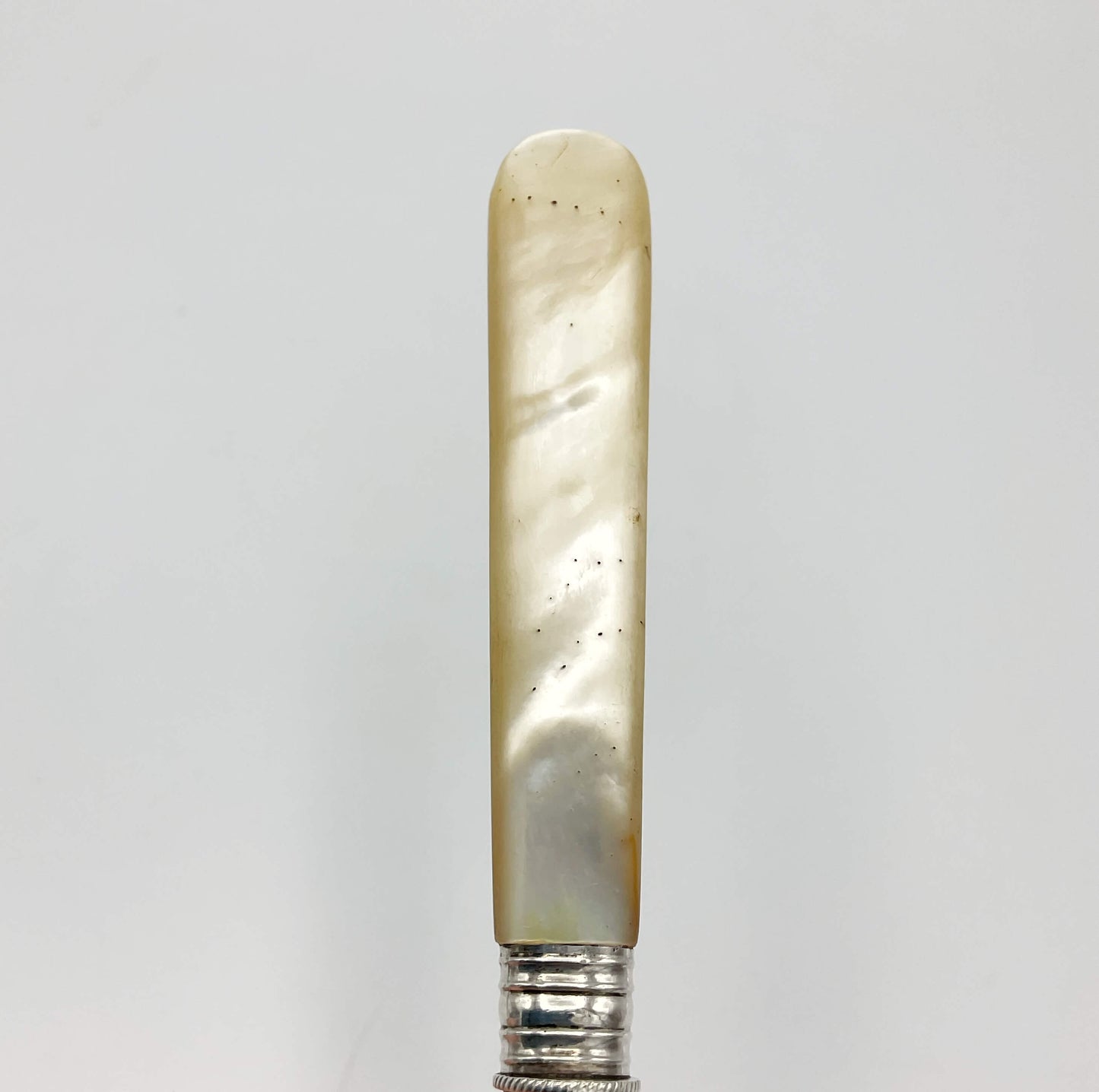 Vintage Silver Plated Pickle Fork, Mother of Pearl Handle