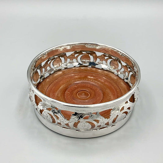 Silver Plated Bottle Coaster, Vintage Bottle Stand