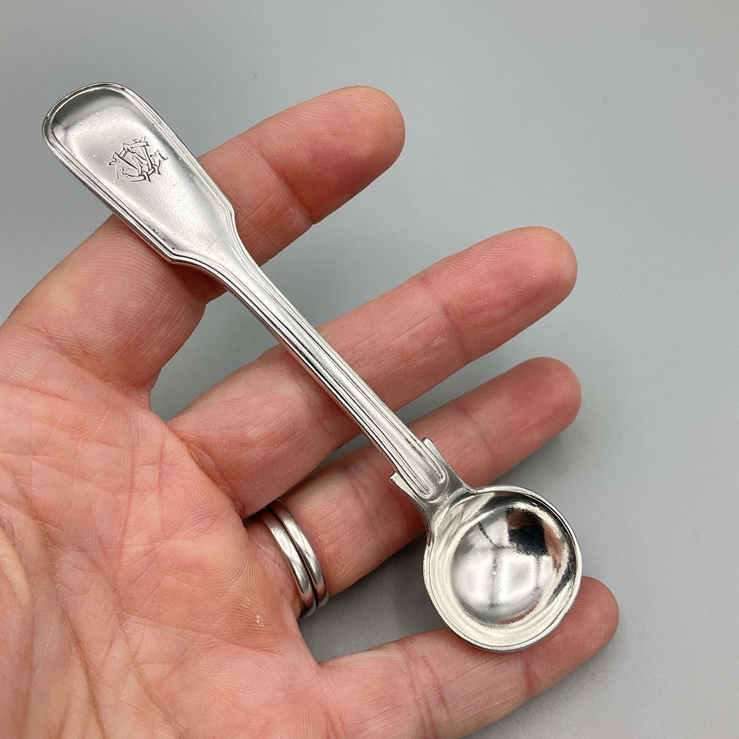 Antique Silver Plated Salt Spoon