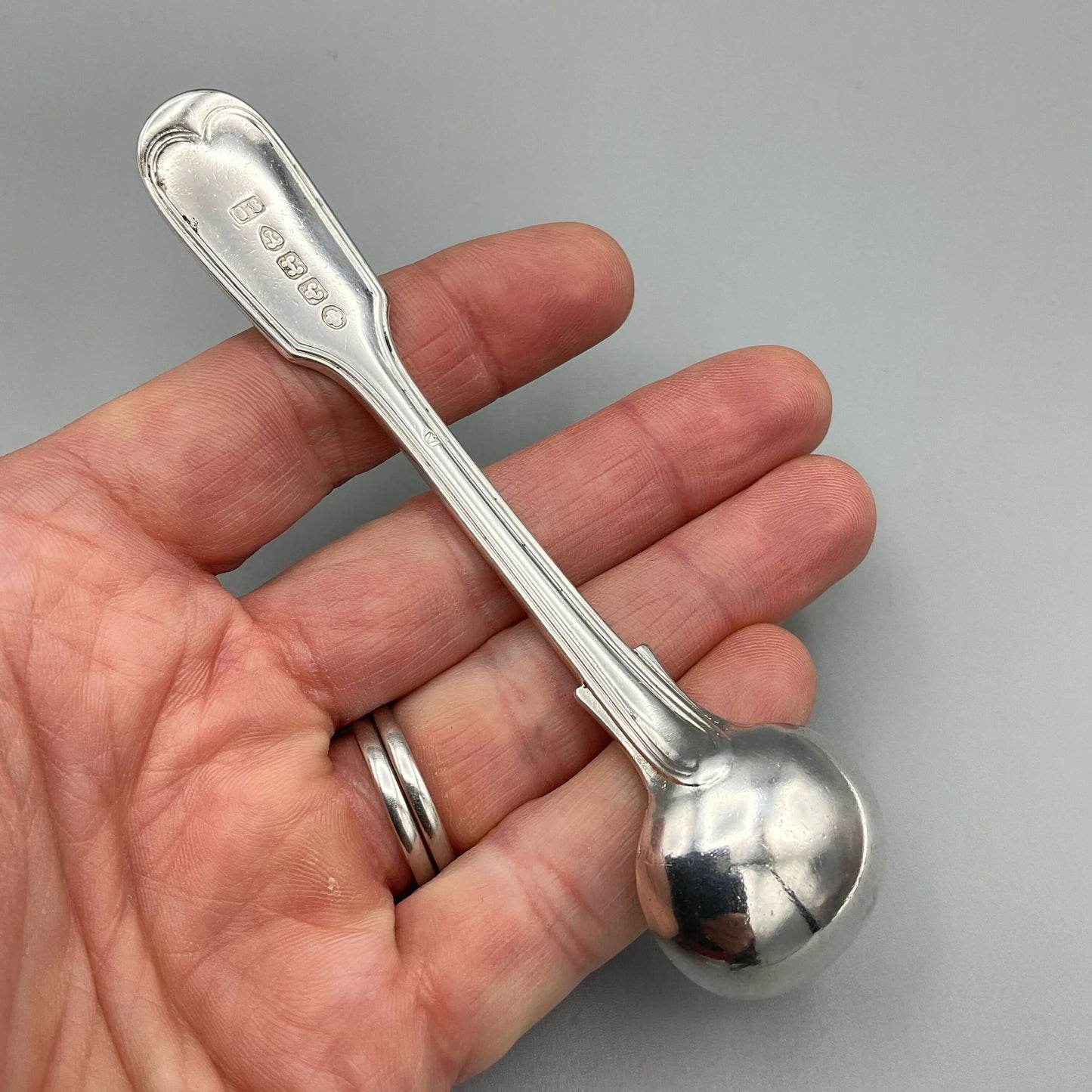 Antique Silver Plated Salt Spoon