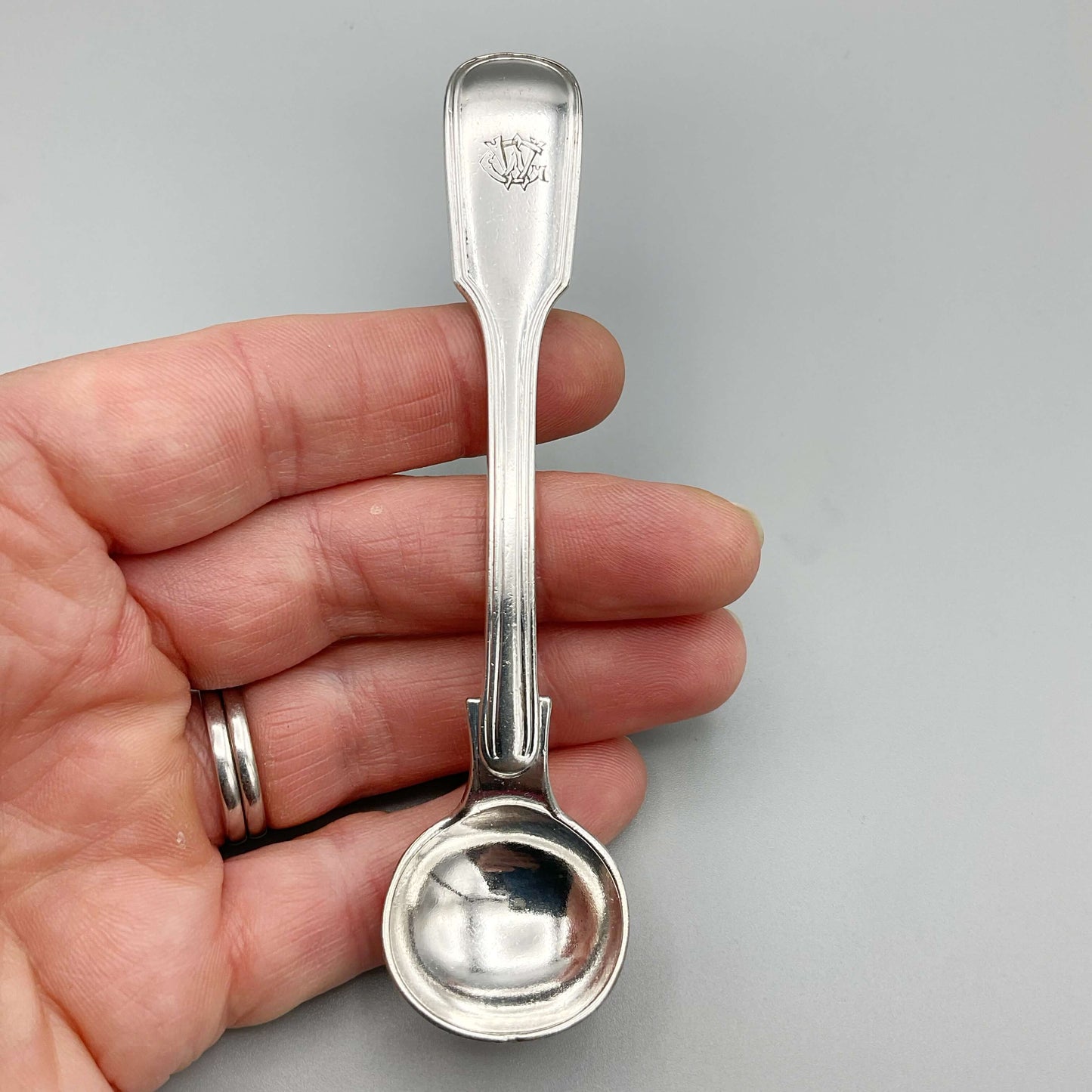 Antique Silver Plated Salt Spoon