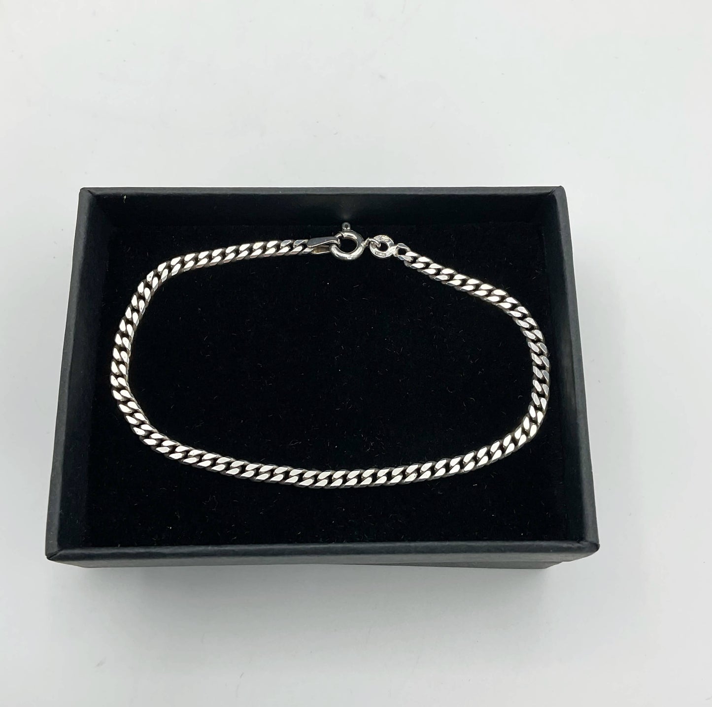 Pulsera de cadena de eslabones de plata maciza para mujer