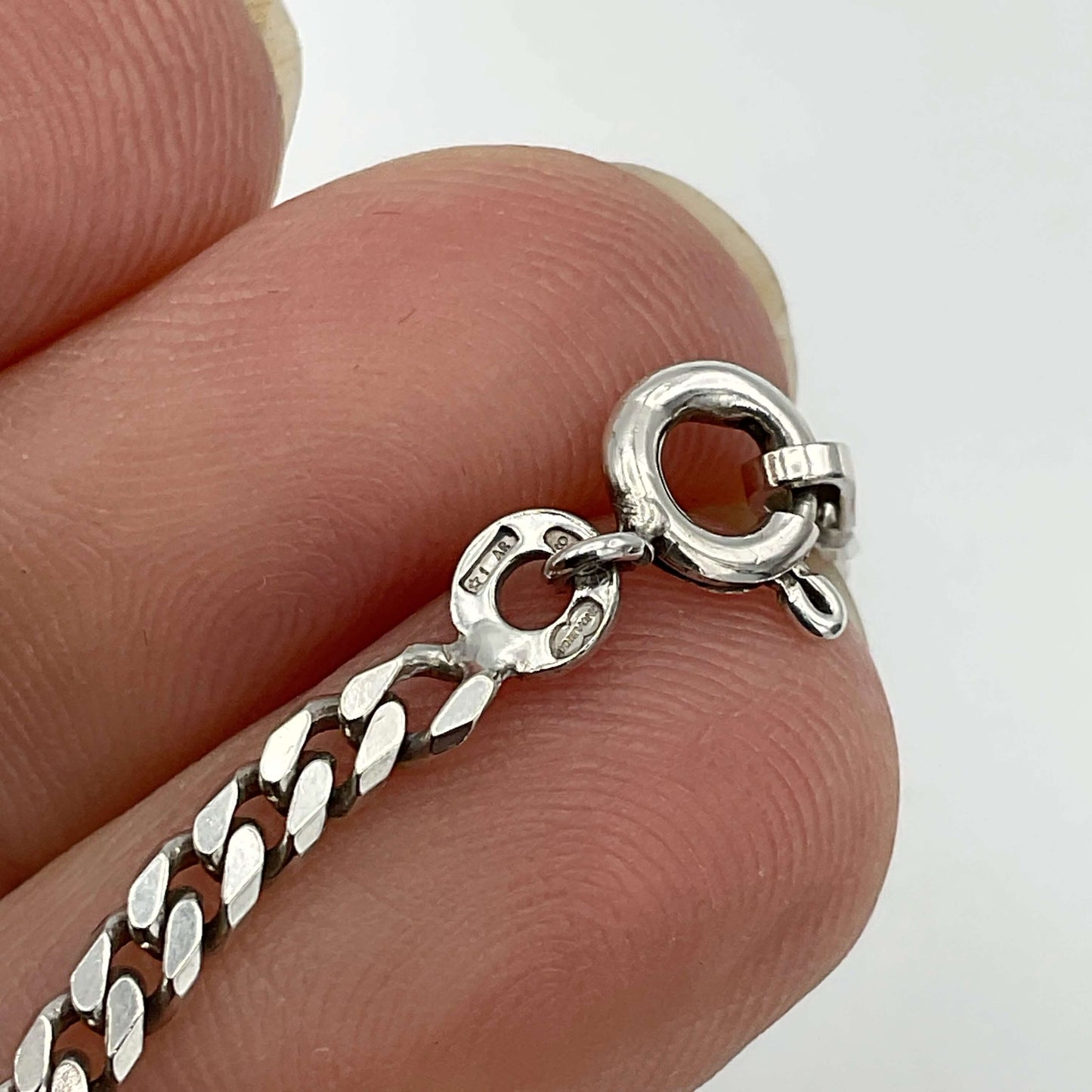 Pulsera de cadena de eslabones de plata maciza para mujer