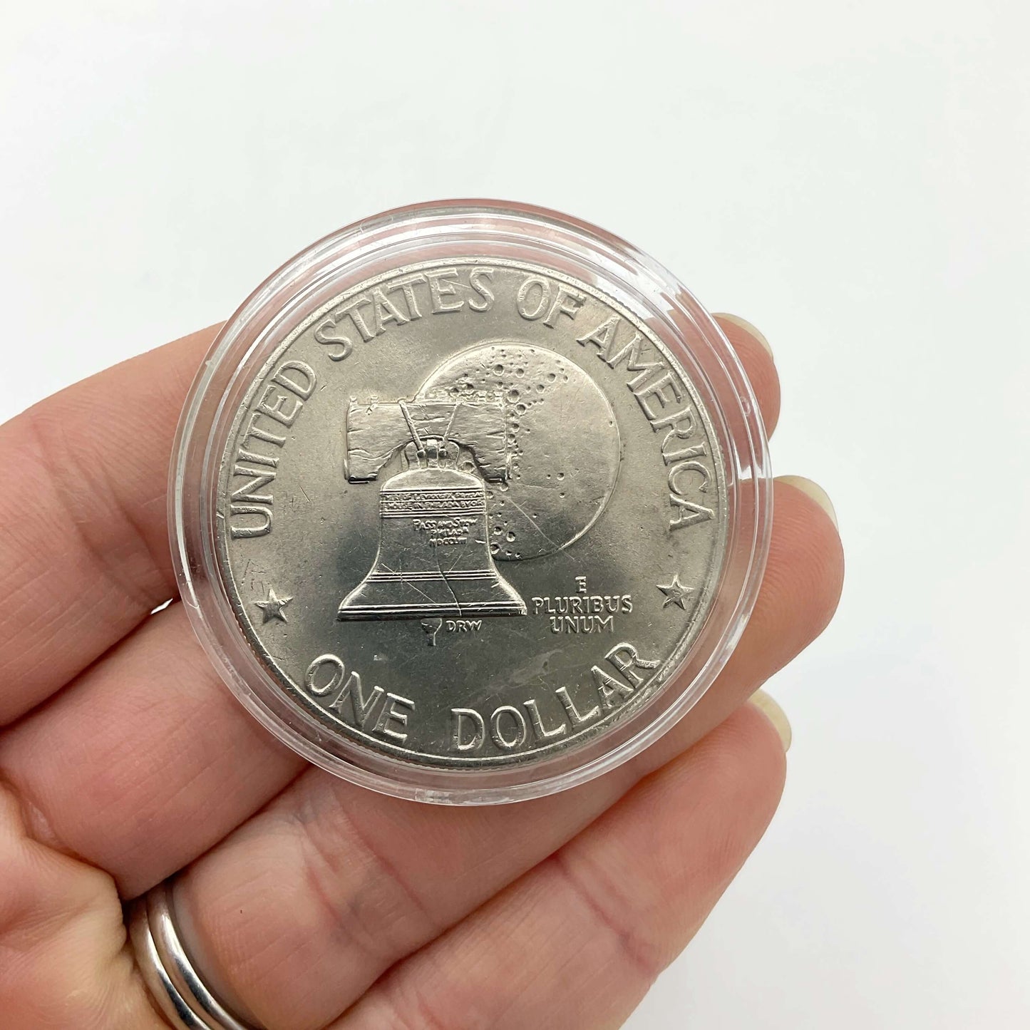 Moneda vintage de un dólar de Eisenhower de 1976