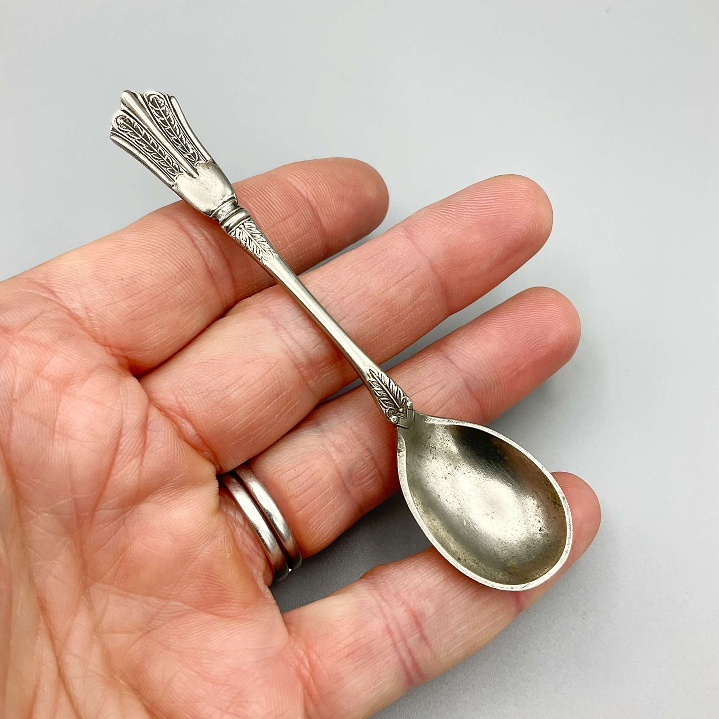 Art Deco Silver Plated Salt Spoon