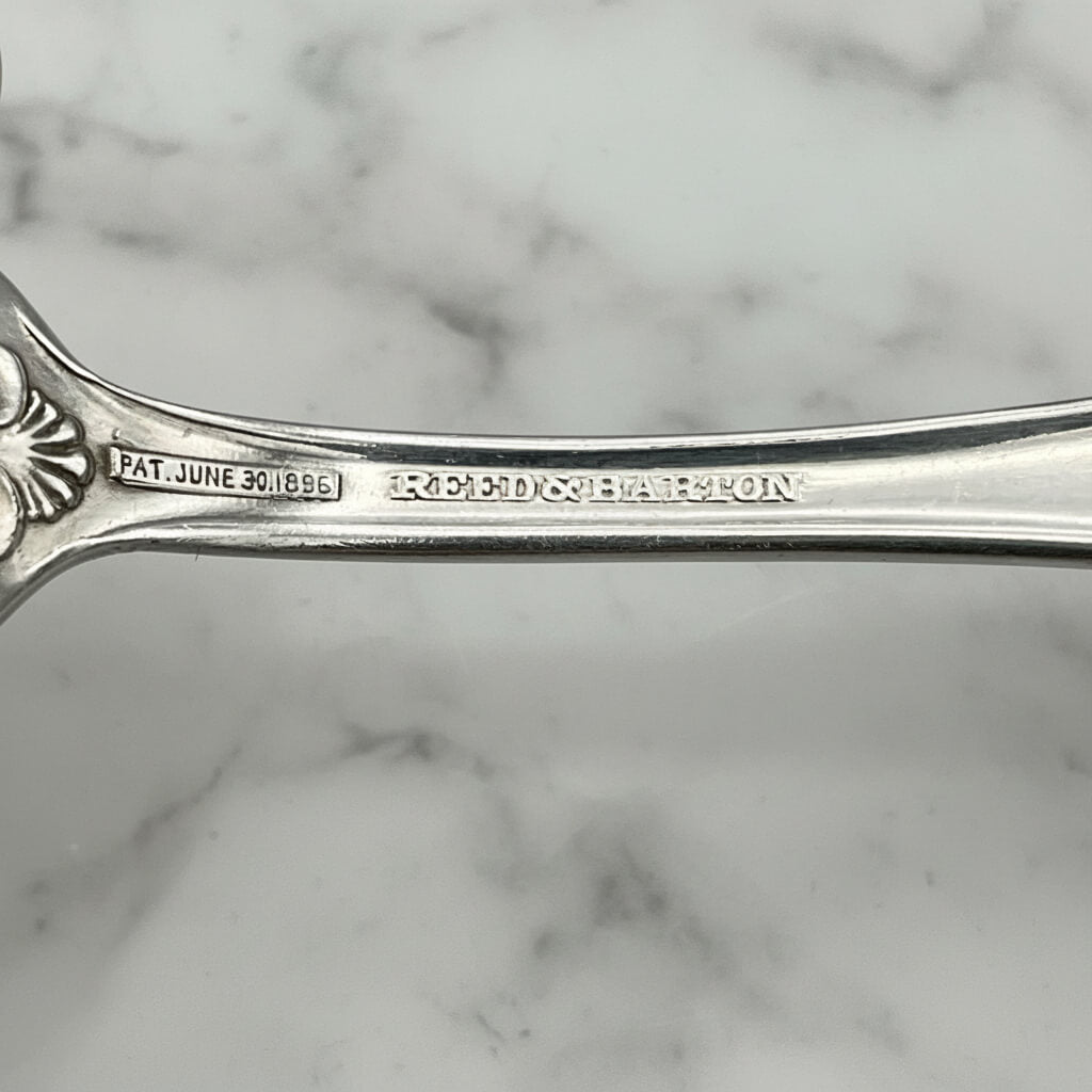 Reed and Barton and Pat June 30th 1886  on back of spoon handle