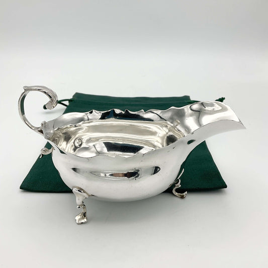 Antique 1902 Solid Silver Sauce Boat