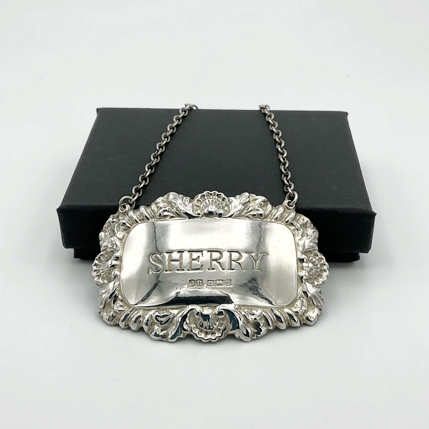 1969 Sterling Silver Sherry Decanter Label