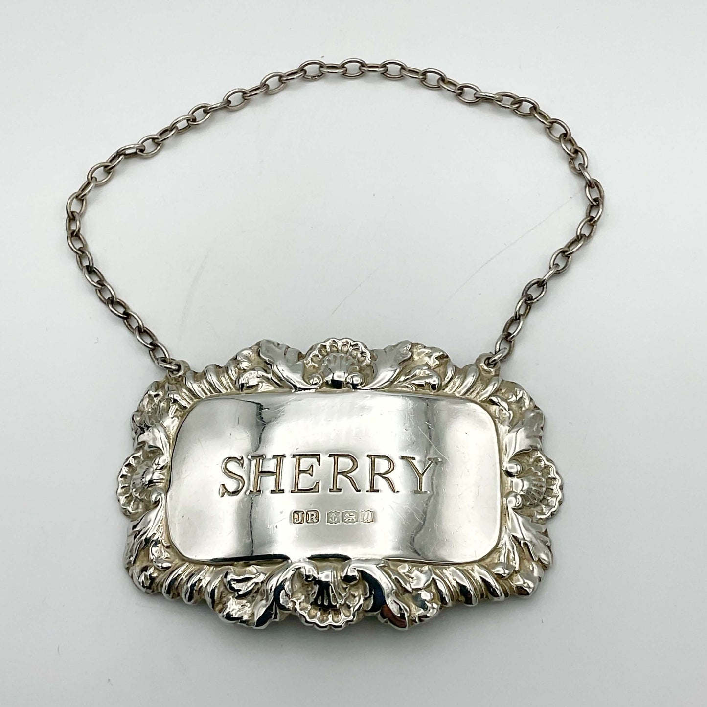 1969 Sterling Silver Sherry Decanter Label