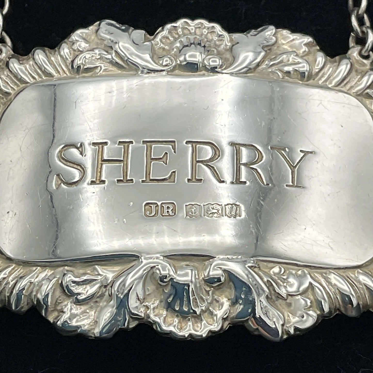 1969 Sterling Silver Sherry Decanter Label