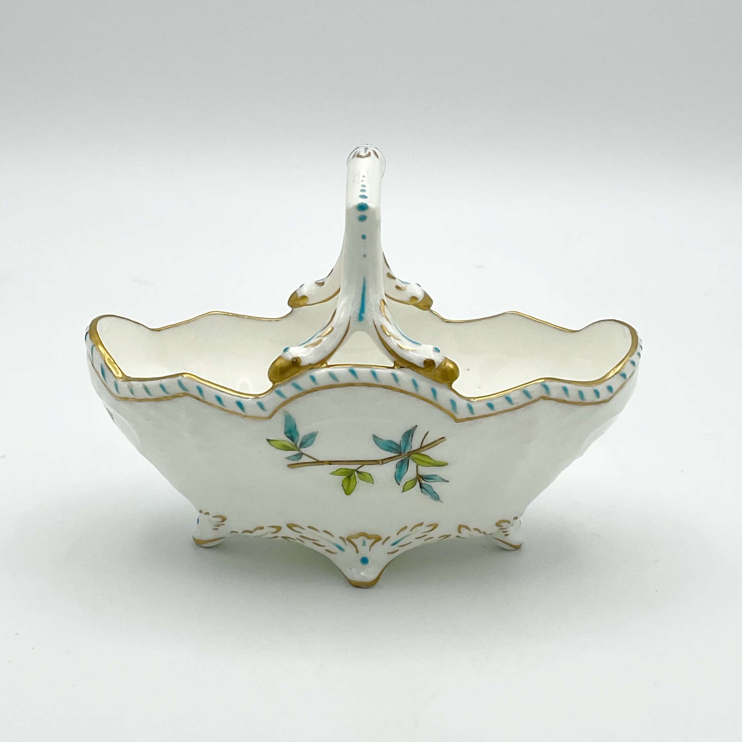 Antique Coalport Porcelain China Basket