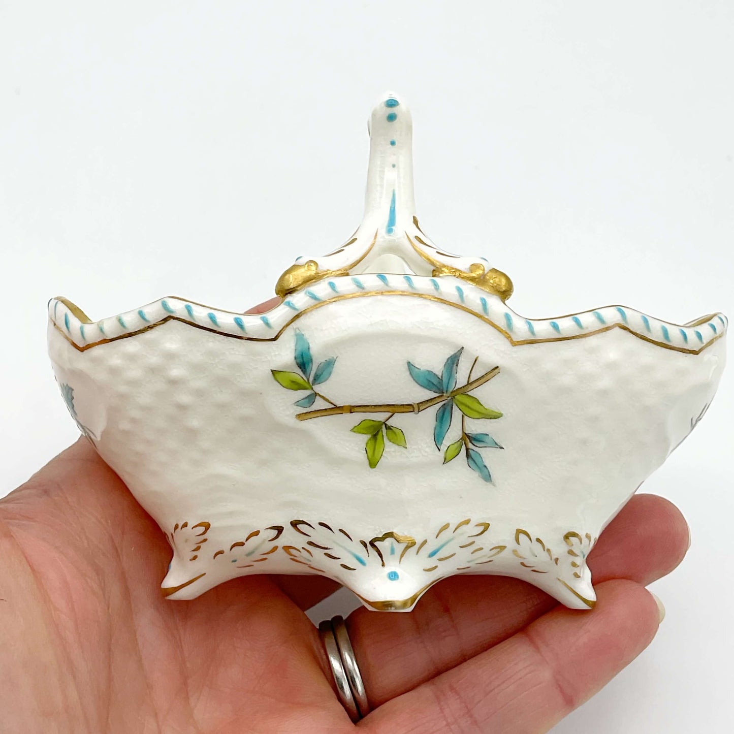 Antique Coalport Porcelain China Basket