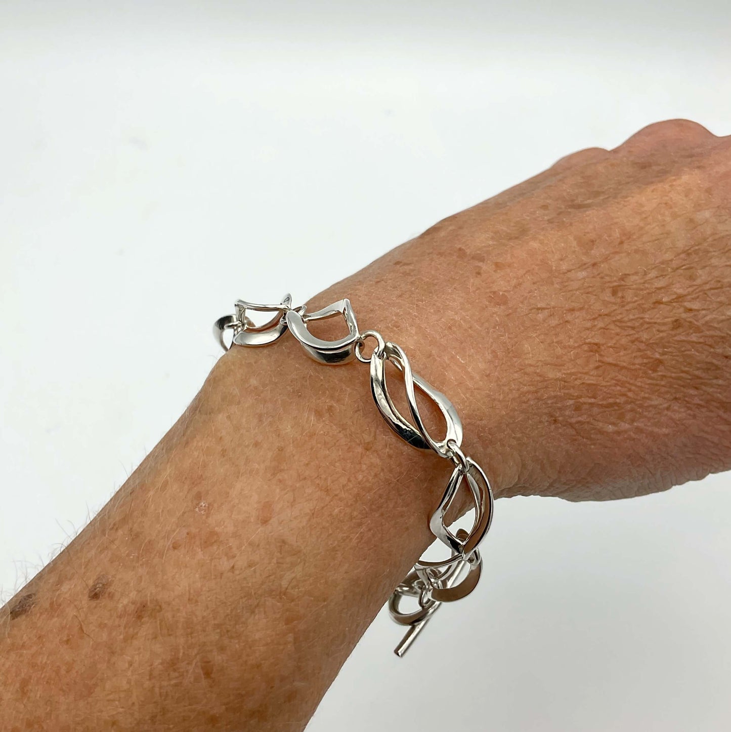 Pulsera de cadena de plata de ley