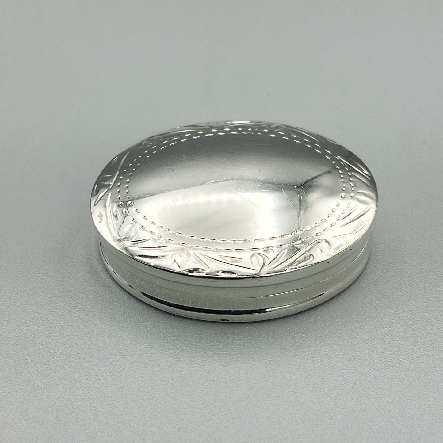 Vintage Oval Sterling Silver Pill Box