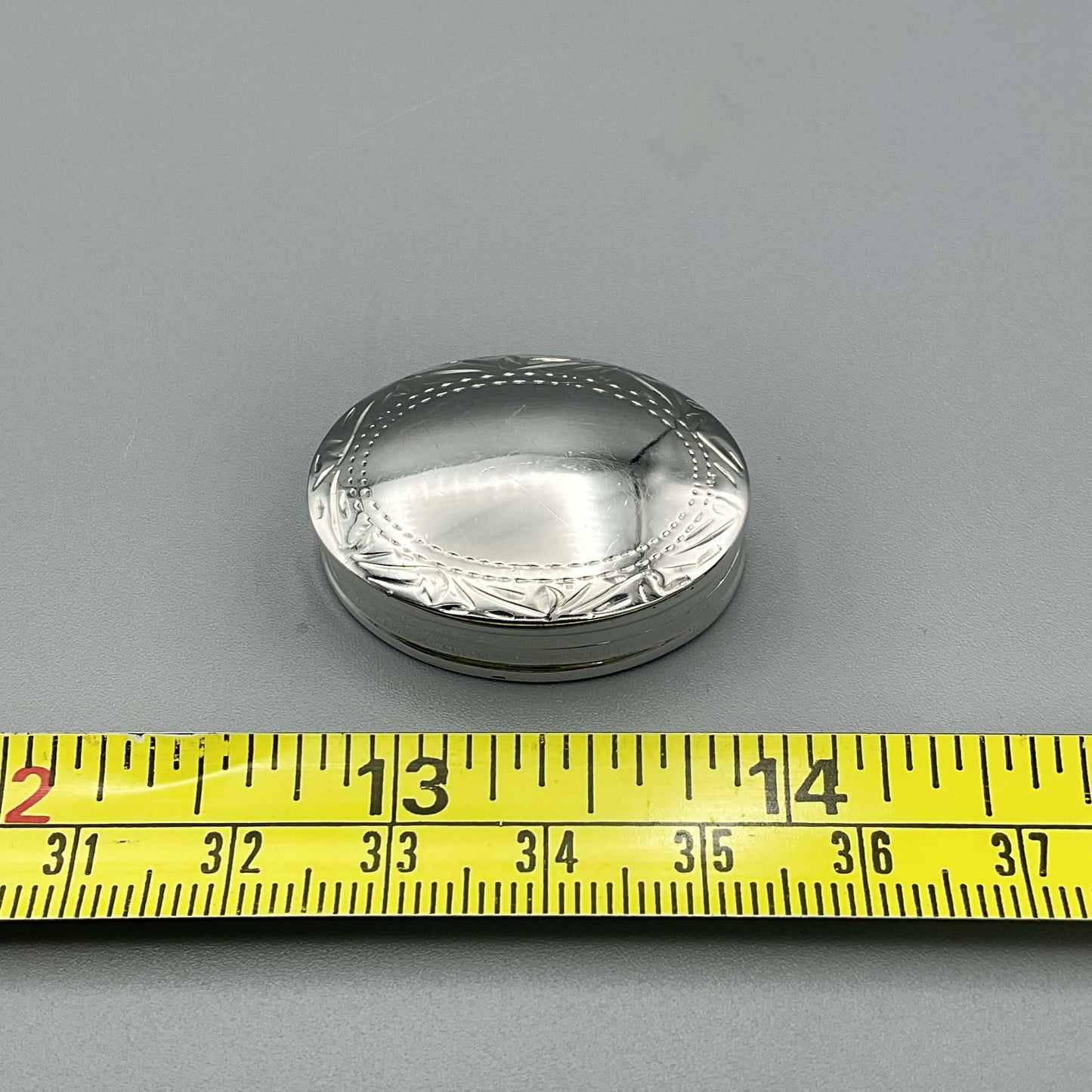 Vintage Oval Sterling Silver Pill Box