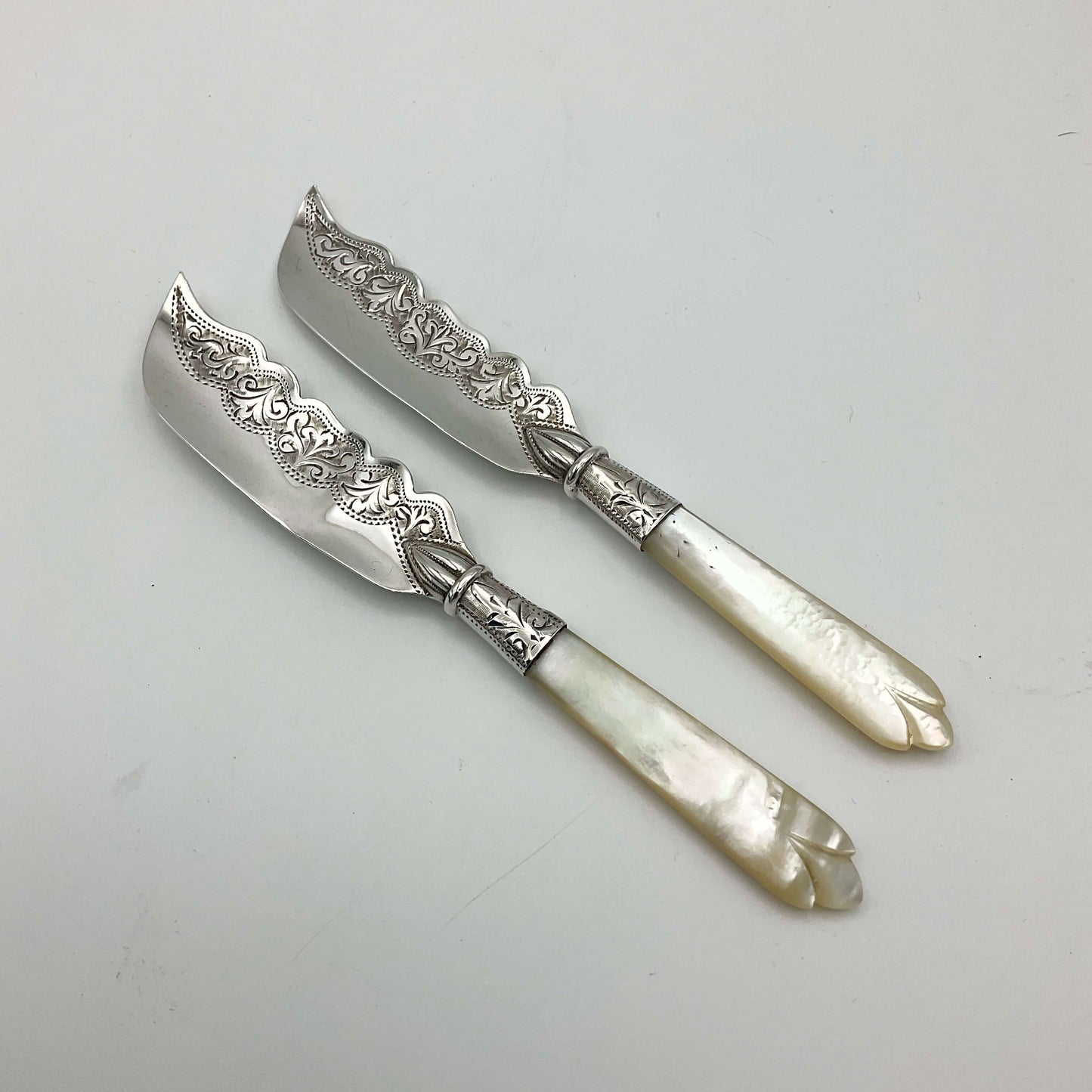 Antique 1909 Silver Butter Knives Boxed Set