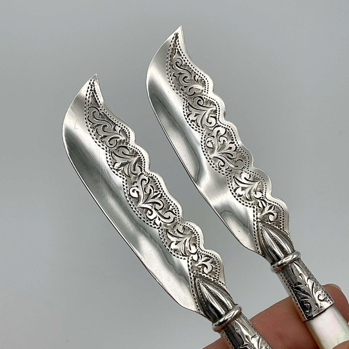 Antique 1909 Silver Butter Knives Boxed Set