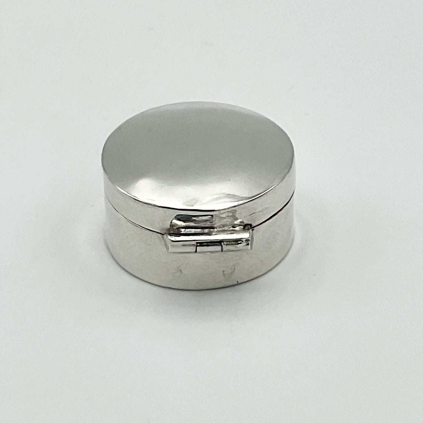 Round Silver Pill Box or Case