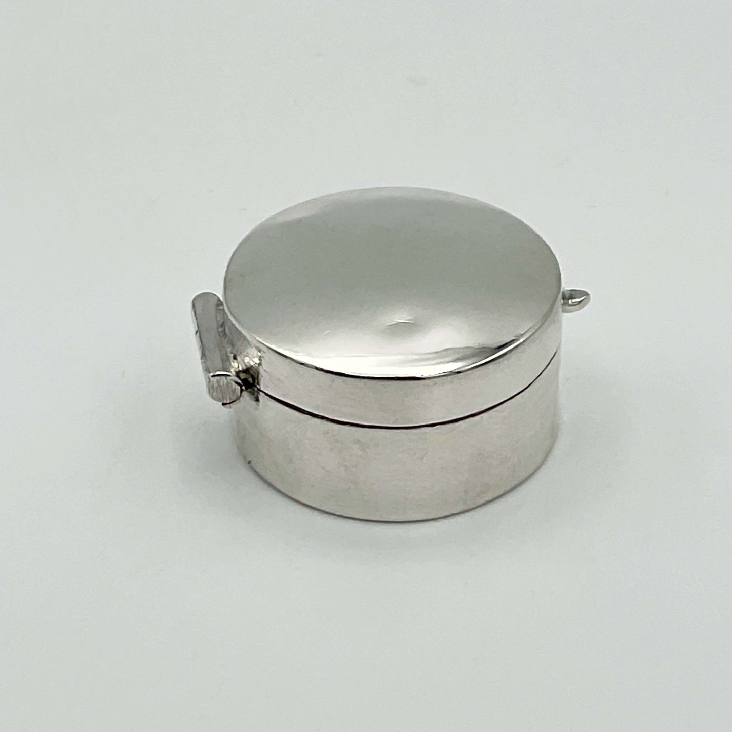 Round Silver Pill Box or Case