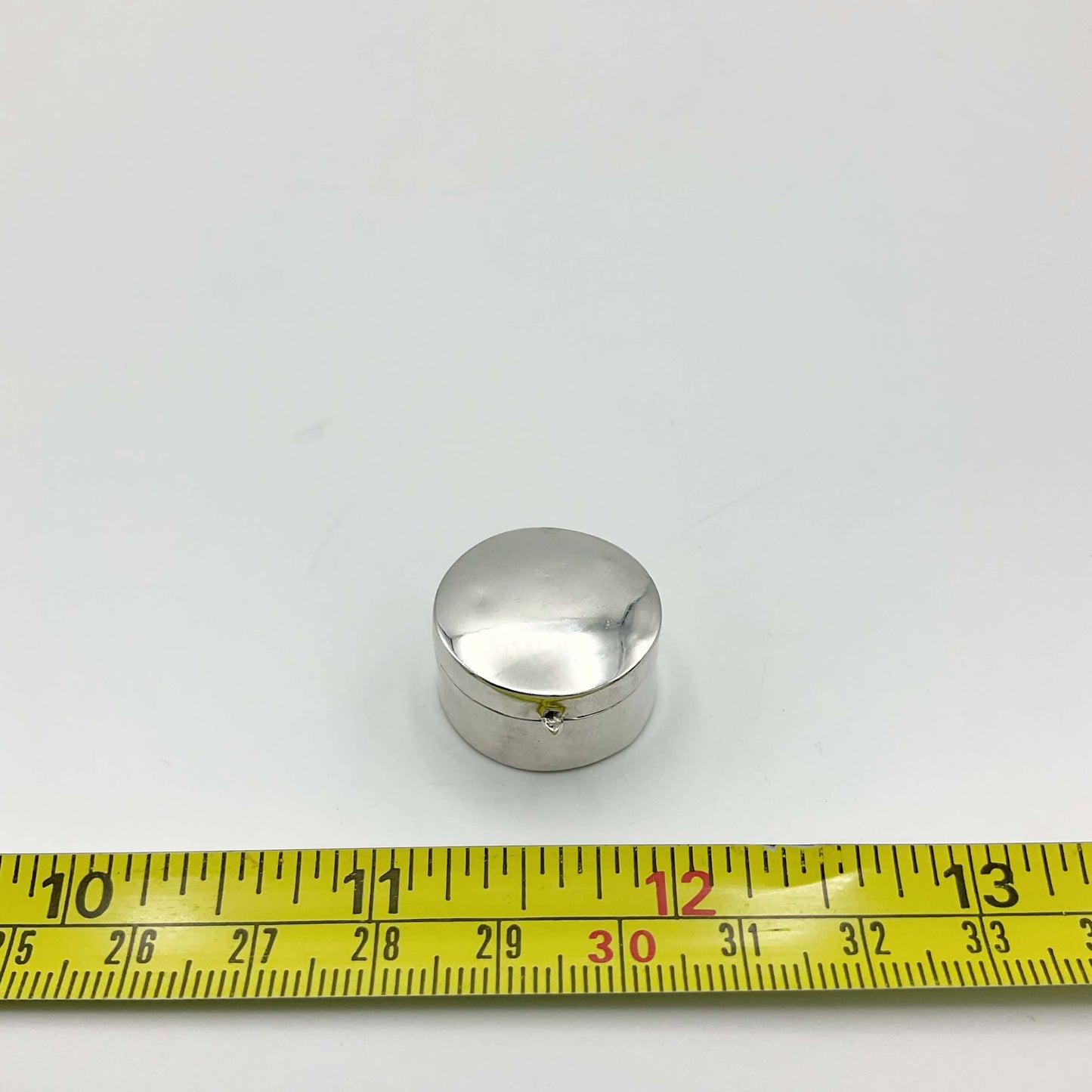 Round Silver Pill Box or Case