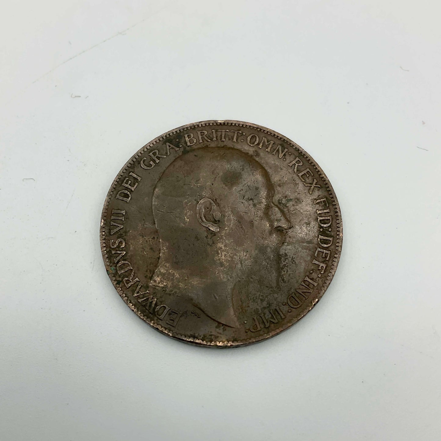 Antike 1-Penny-Münze von König Edward VII. aus dem Jahr 1909