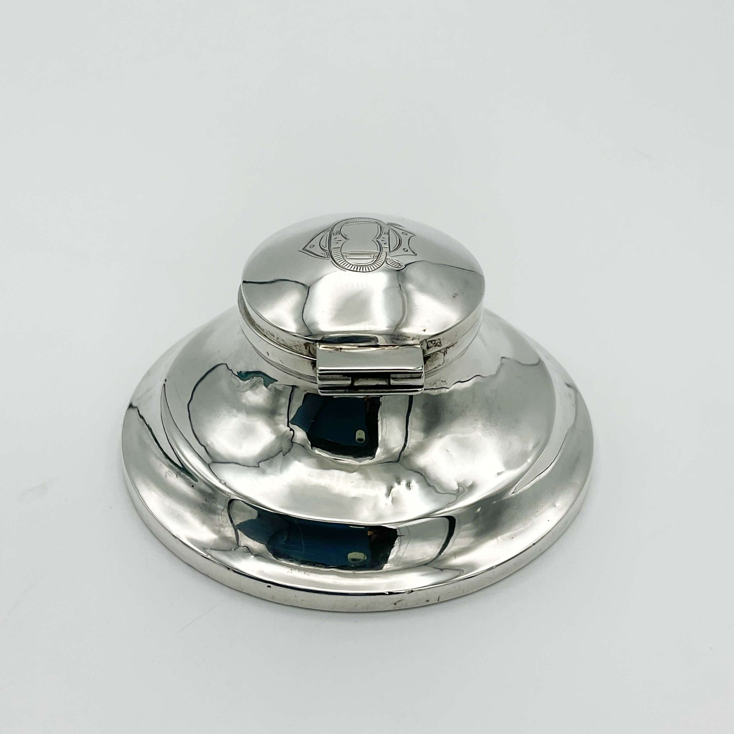 Antique 1921 Small Sterling Silver Inkwell