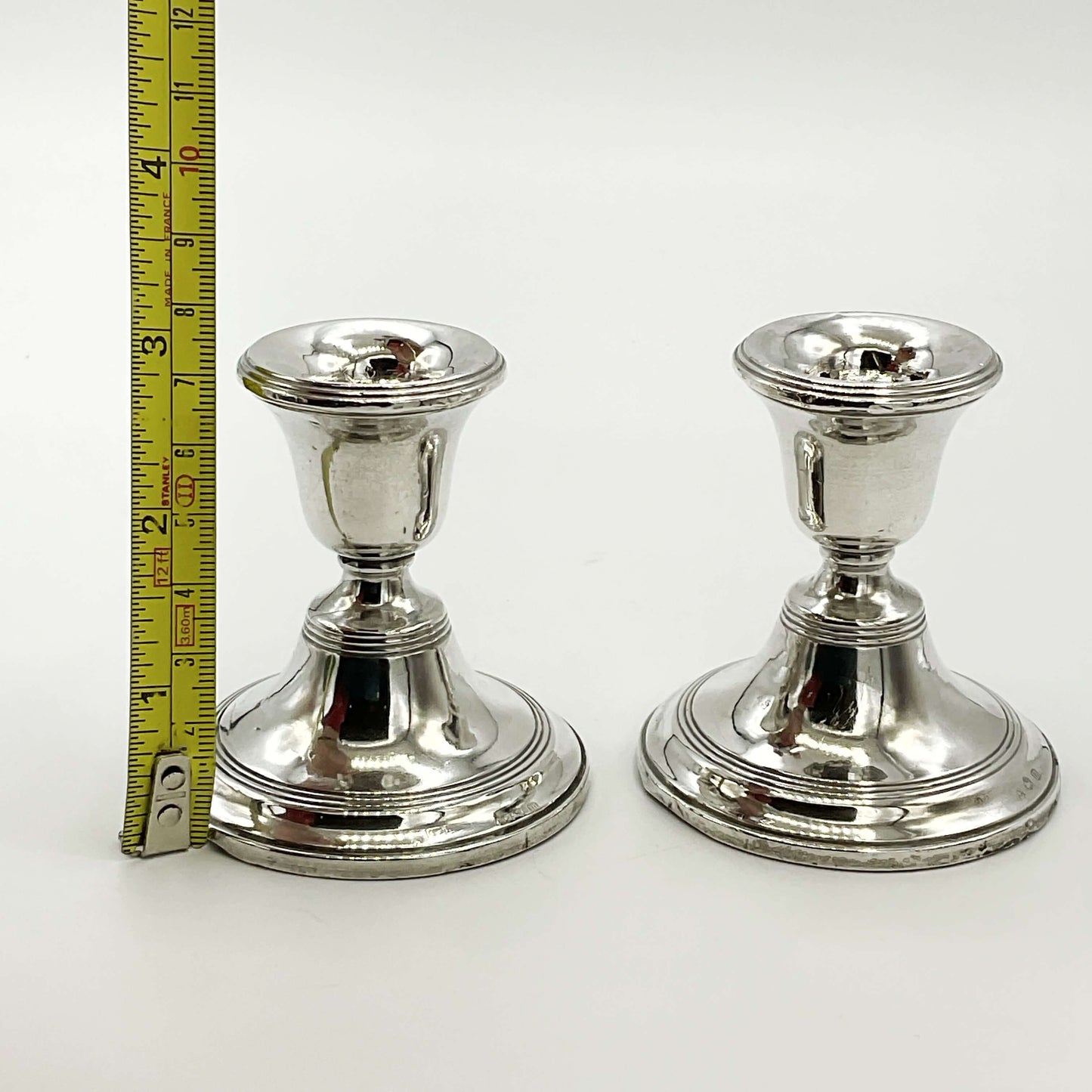 Pair of Antique 1911 Sterling Silver Candlestick Holders