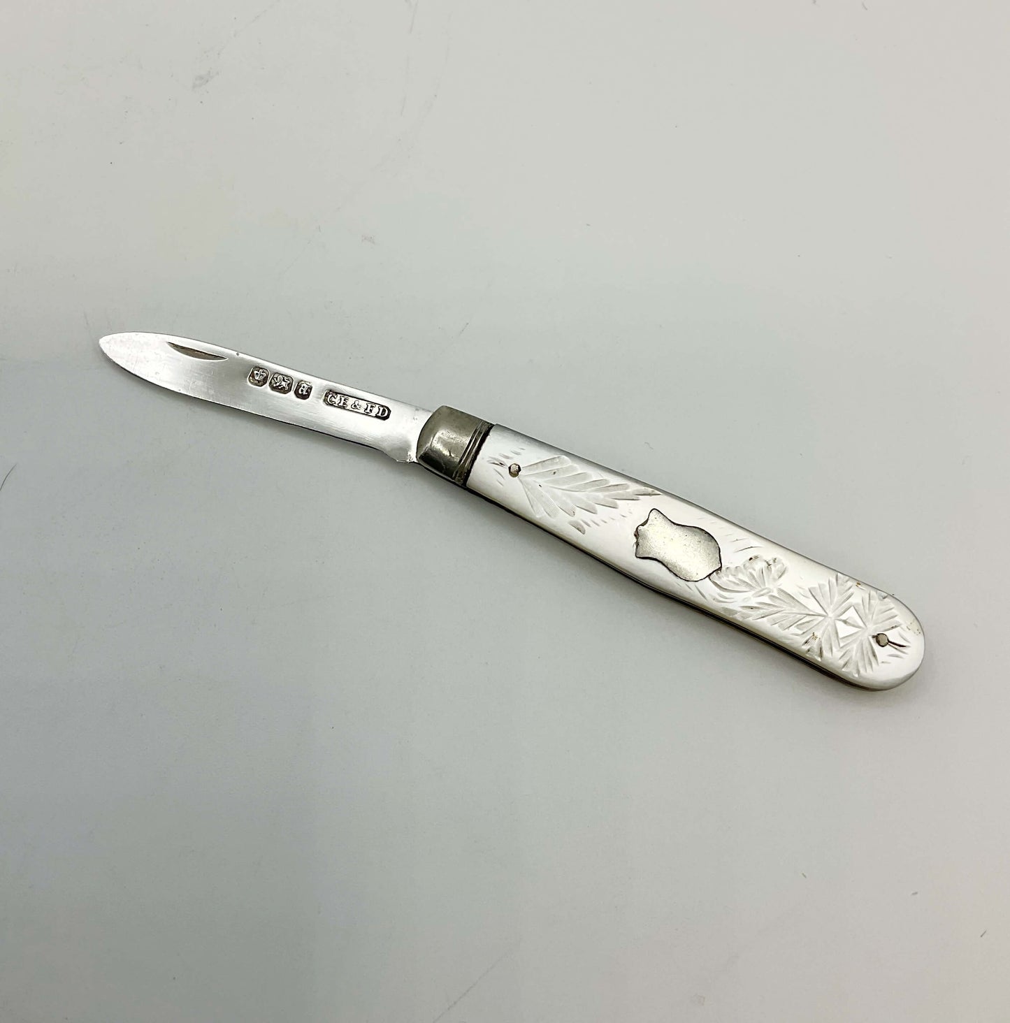 Antique Victorian Sterling Silver Fruit Knife, 1893 Hallmark