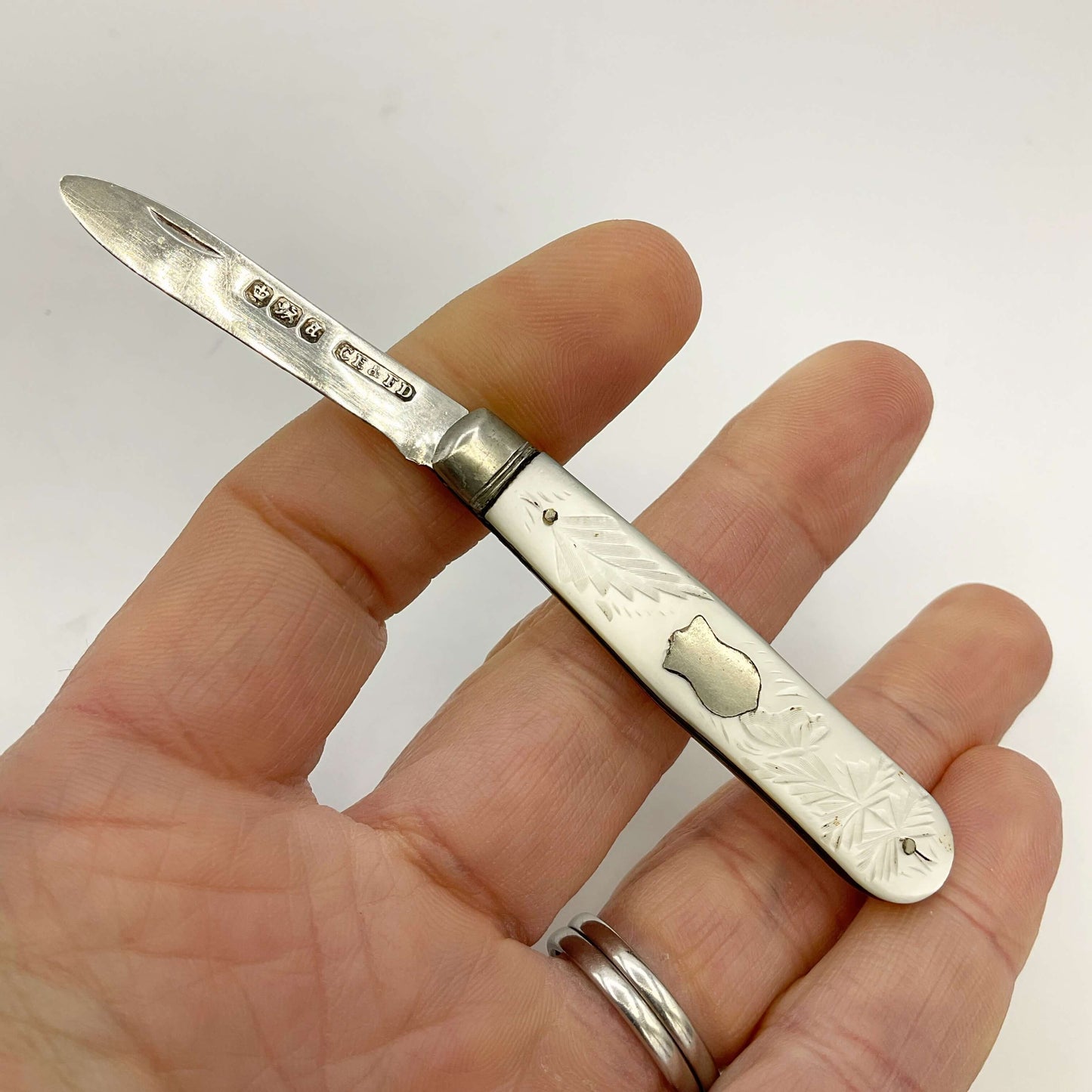 Antique Victorian Sterling Silver Fruit Knife, 1893 Hallmark