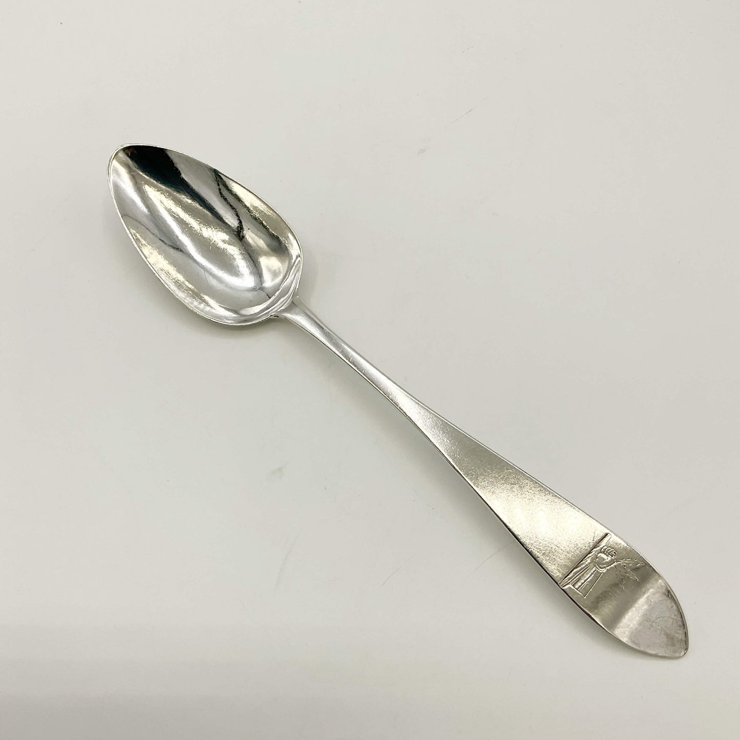 Antique 1700s Georgian Sterling Silver Dessert Spoon