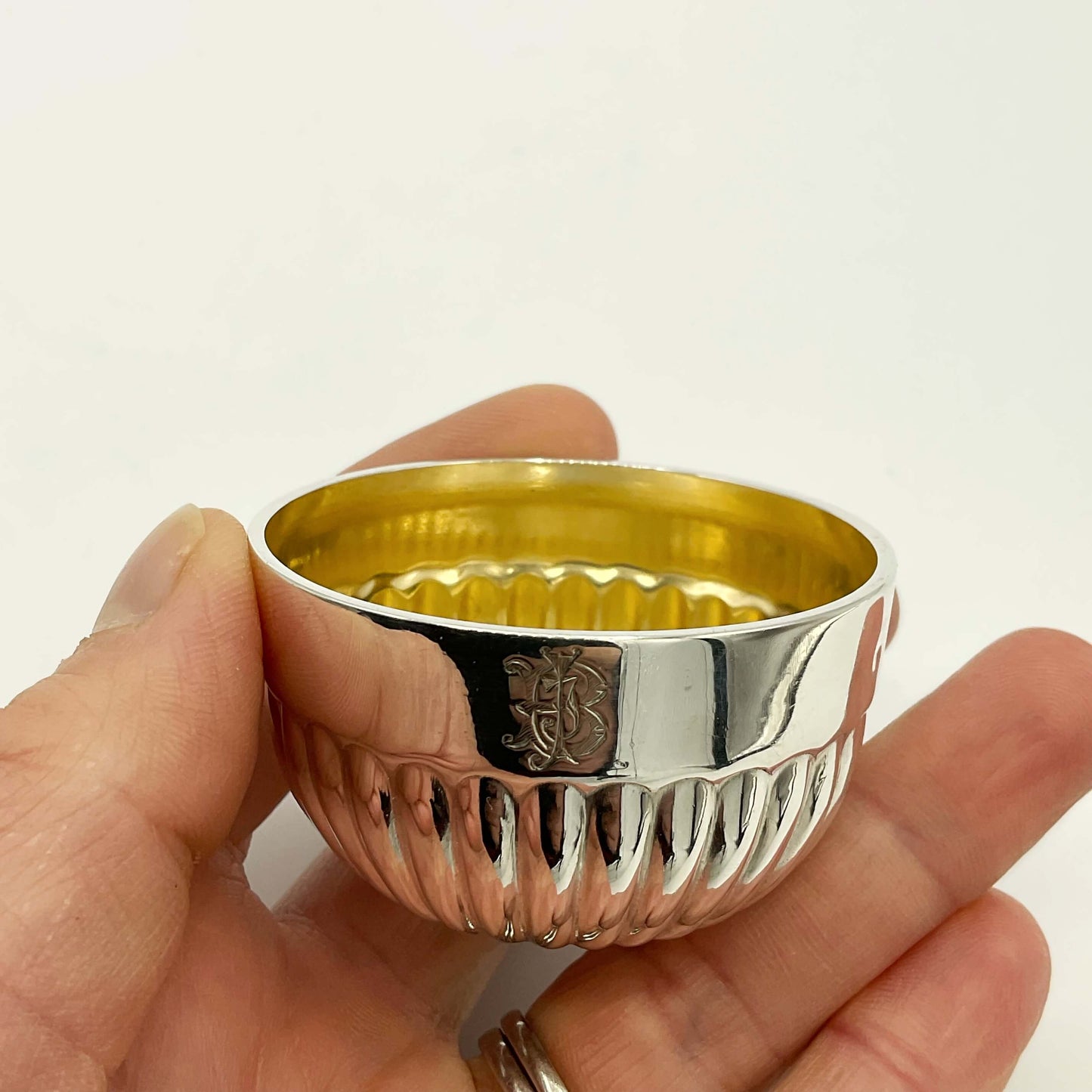 Antique 1887 Victorian Sterling Silver Salt