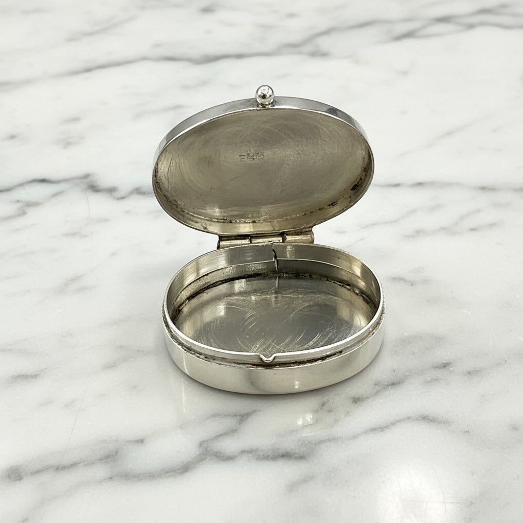 Small Oval Sterling Silver Pill Box – Beeches Vintage