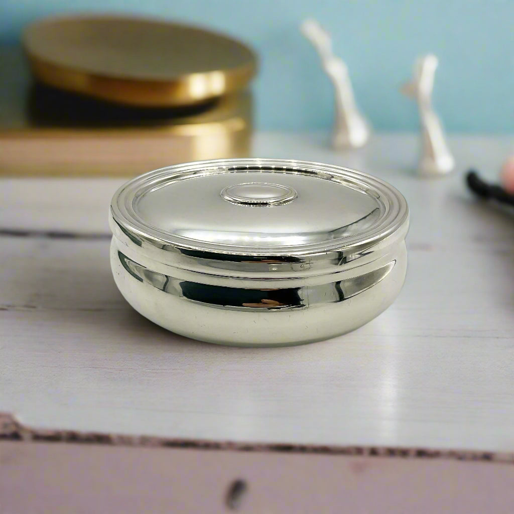 1950s Solid Silver Trinket Box, Jewellery Box