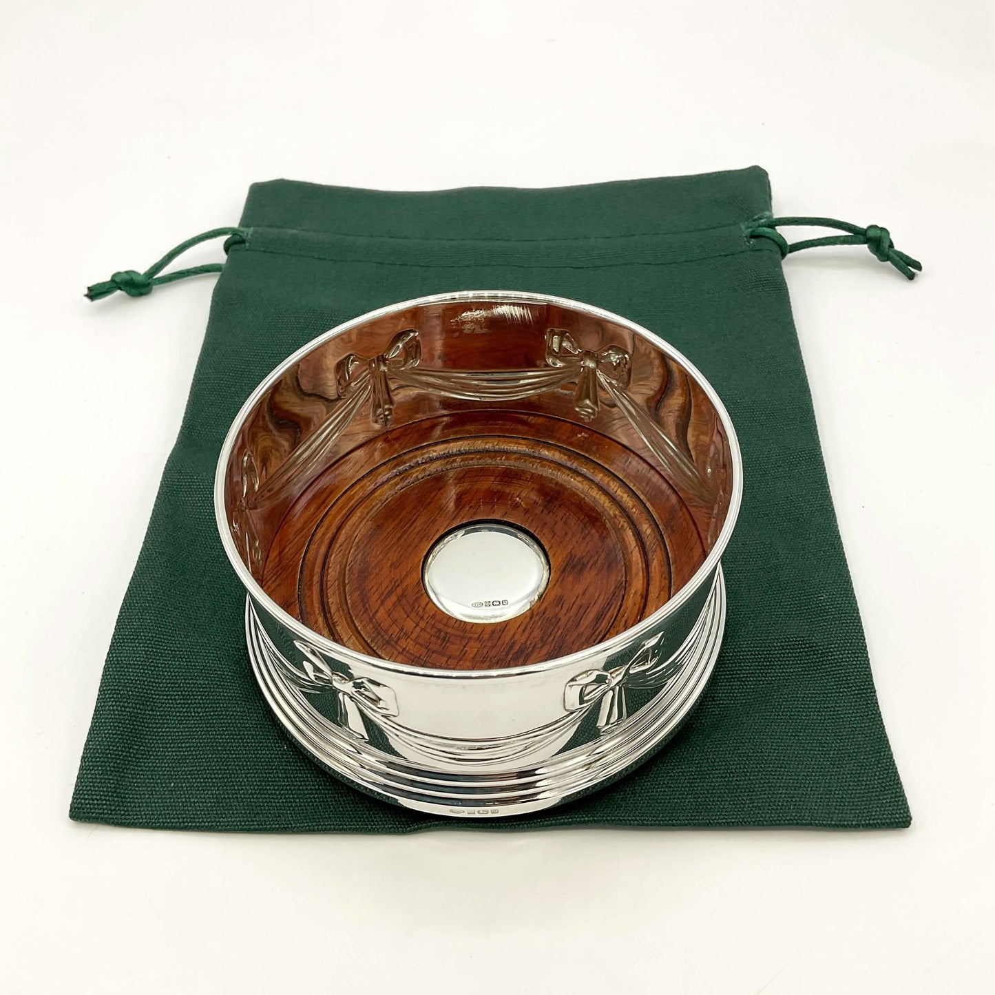 Sterling Silver Bottle Coaster, Vintage Bottle Stand